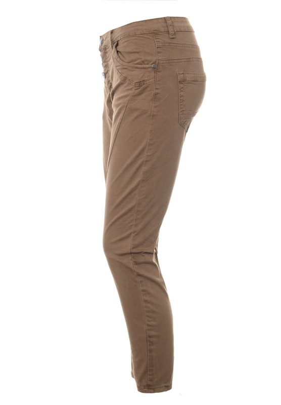 Damskie Spodnie Jeansy Boyfriend Beżowe