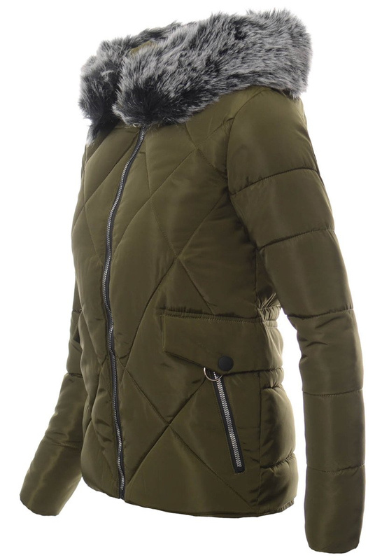  Damska Zimowa Kurtka Ortalionowa Zielona