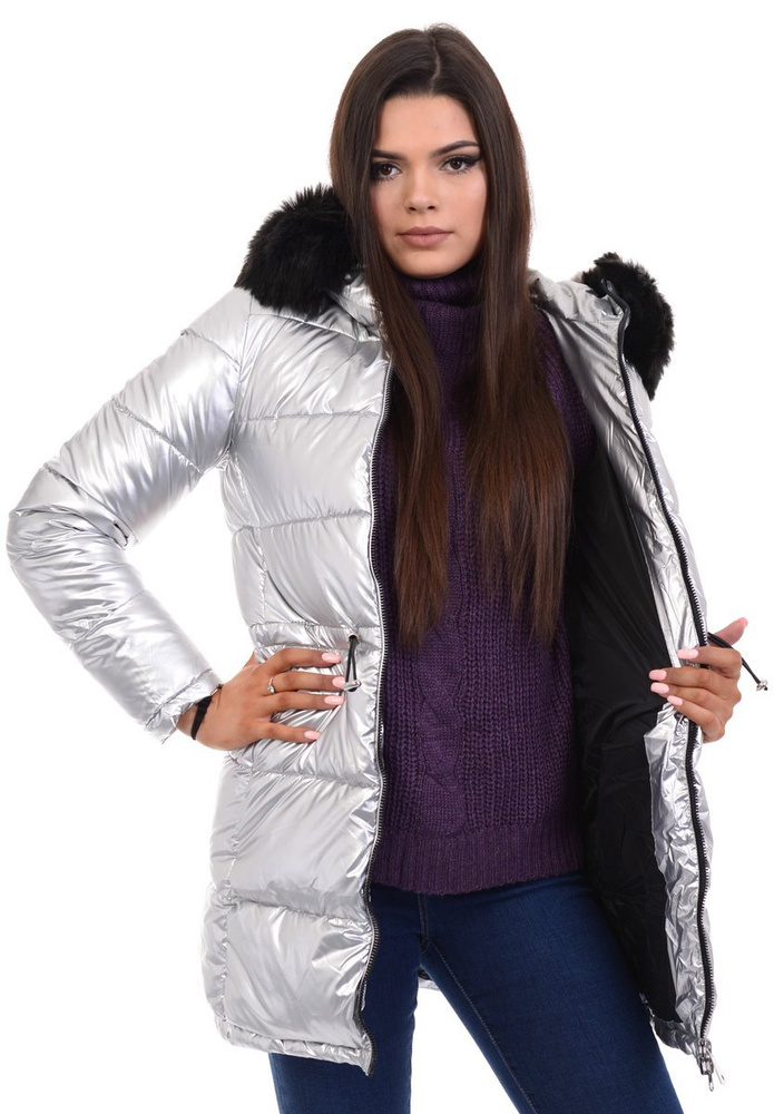 Damska Kurtka Ortalionowa Adelajda Szara