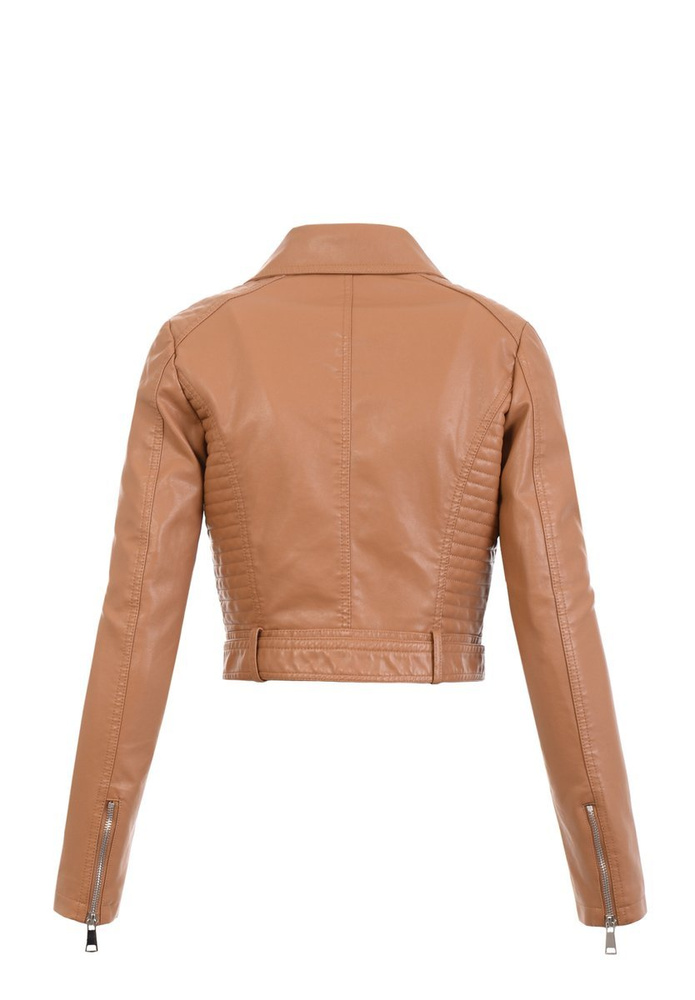 Damska Kurtka Ramoneska Nastia Brązowa