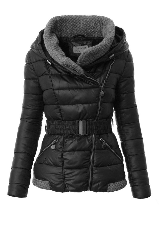Damska Zimowa Ortalionowa Kurtka Alisa Czarna