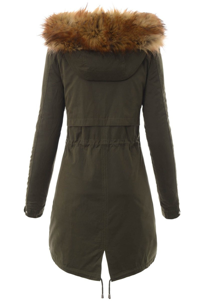 Damska Kurtka Parka Zimowa 2w1 Zielona