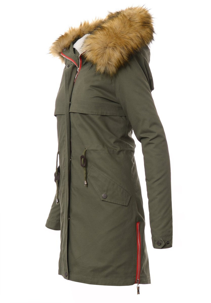 Damska Kurtka Parka Wiosenno Zimowa 2w1 Zielona