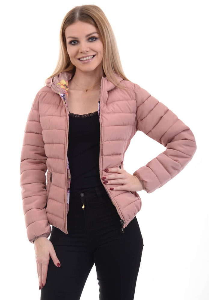 Damska Dwustronna Wiosenno - Jesienna Kurtka Judyta Różowa