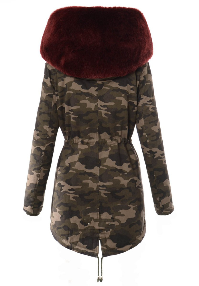 Kurtka Parka Aleksandra Moro Z Bordowym Futrem