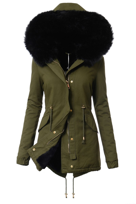 Piękna Damska Kurtka Parka Ismena z Czanym Futerkiem
