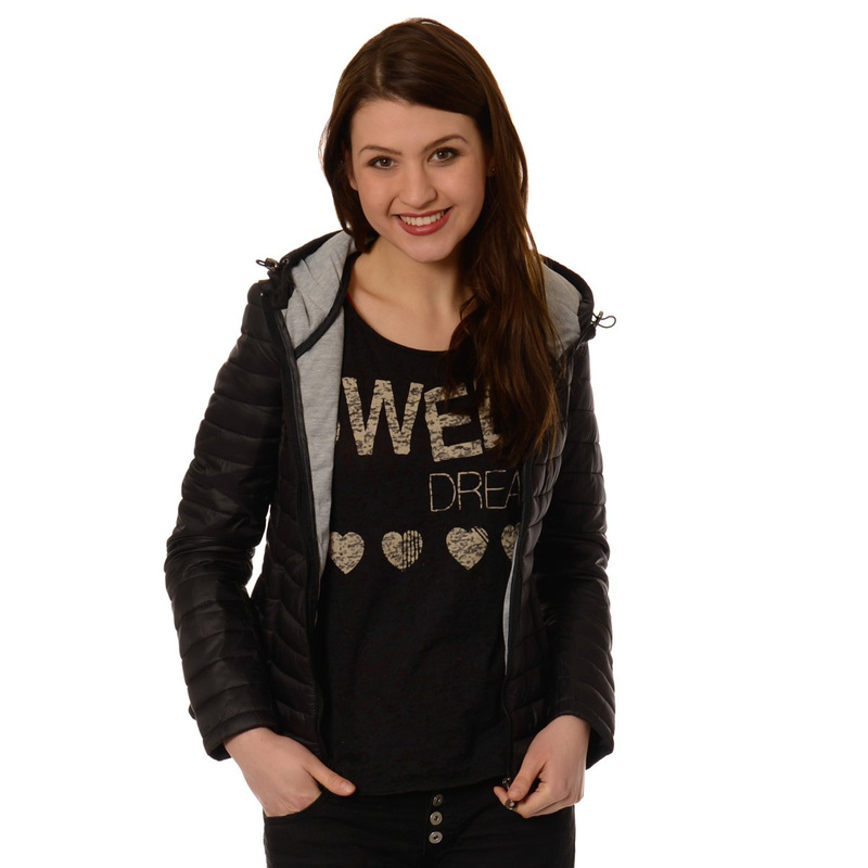 Damska Wiosenna Kurtka Ortalionowa Czarna