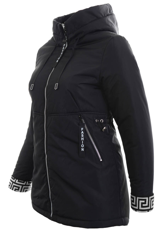 Damska Wiosenna Kurtka Nasturcja Czarna