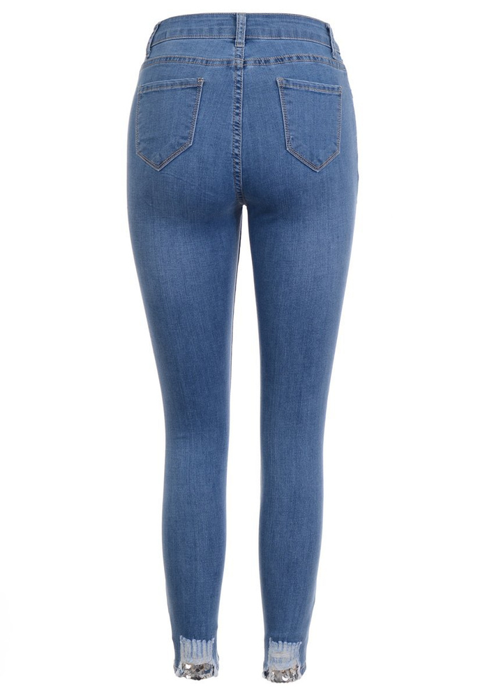 Damskie Spodnie Jeansowe Niebieskie