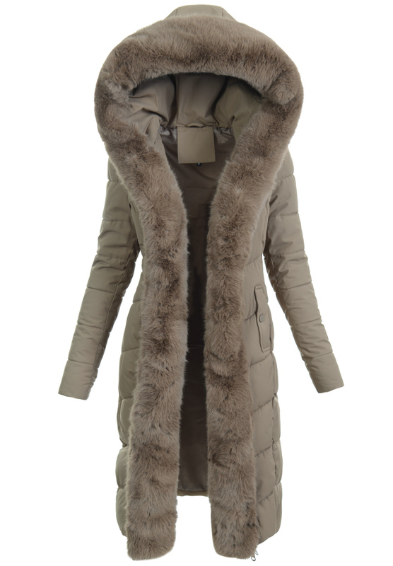 Damska Kurtka Zimowa Ciemno Hana Beżowa