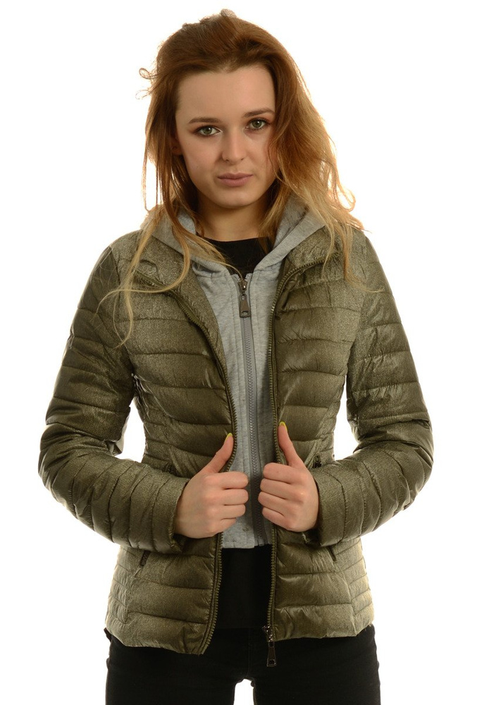 Damska Jesienna Wiosenna Kurtka Ortalionowa Elma Zielona