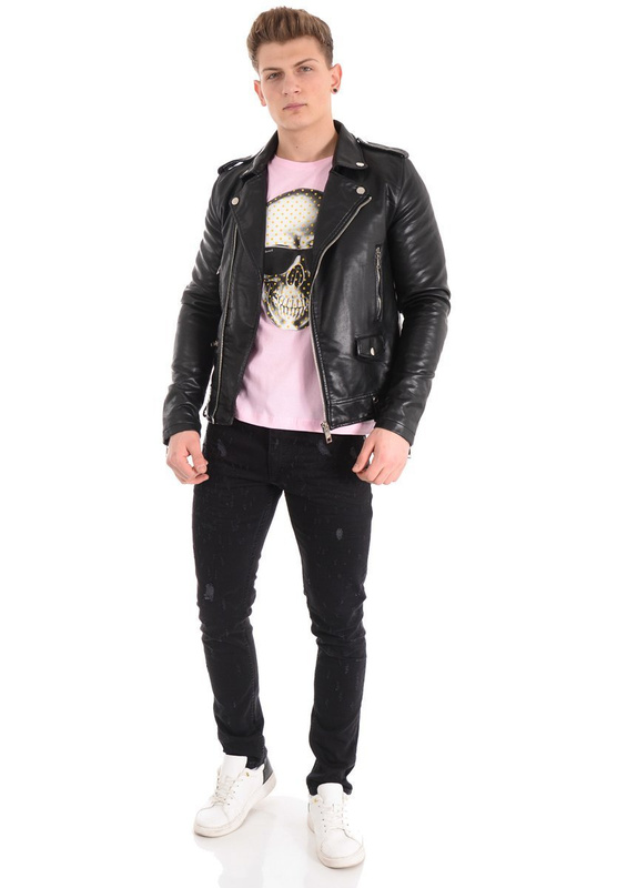 Męska Koszulka T-Shirt Nadruk Różowa