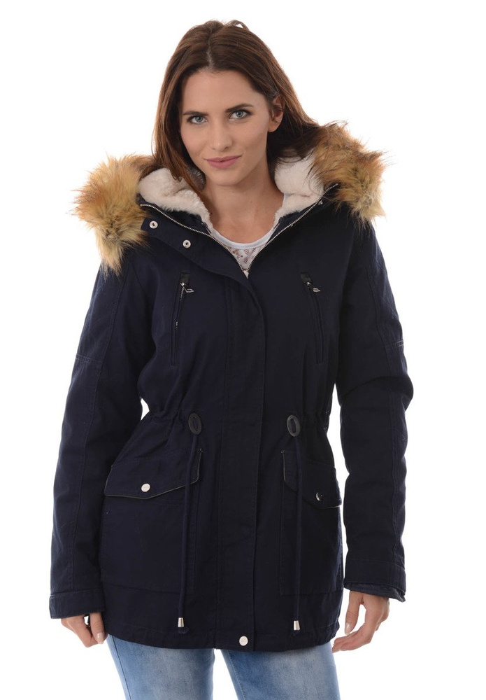 Damska Kurtka Parka Zimowa 2w1 Amira Granatowa