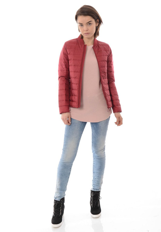 Damska Puchowa Wiosenna Kurtka Kornelia Bordowa