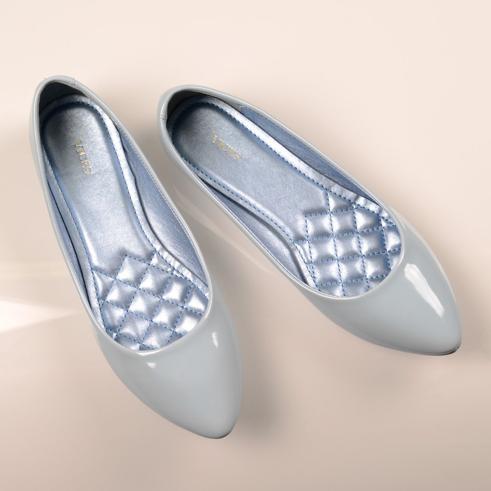 Damskie Buty Baleriny Pastelowe Clarisse Niebieskie