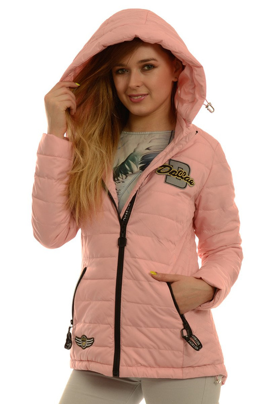 Damska Jesienna Wiosenna Kurtka Mery Różowa