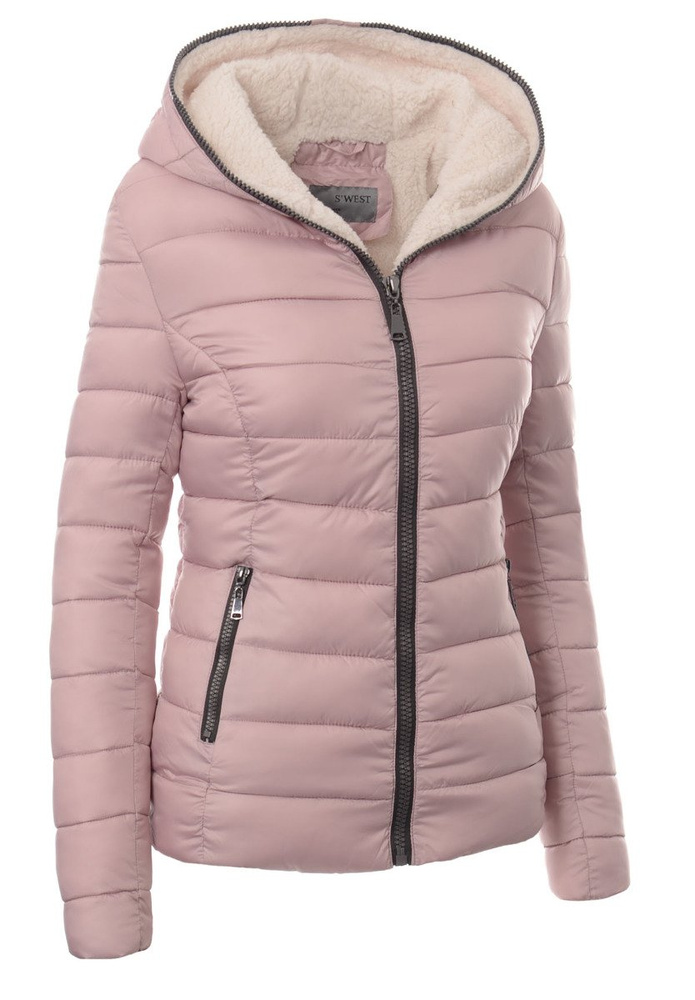 Damska Zimowa Kurtka Ortalionowa Blady Róż