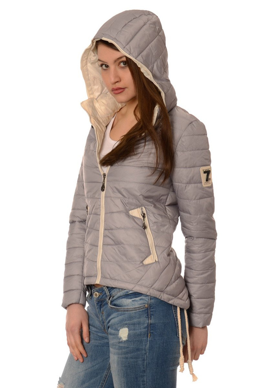 Damska Jesienna Kurtka Ortalionowa Eva Szara