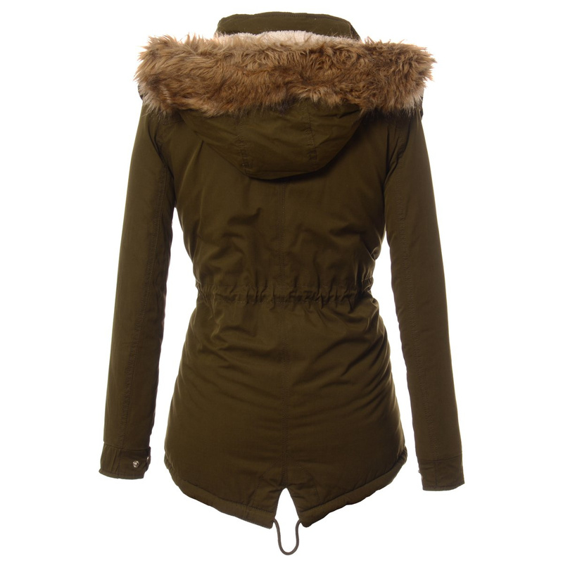 Damska Kurtka Parka Zimowa Zielona