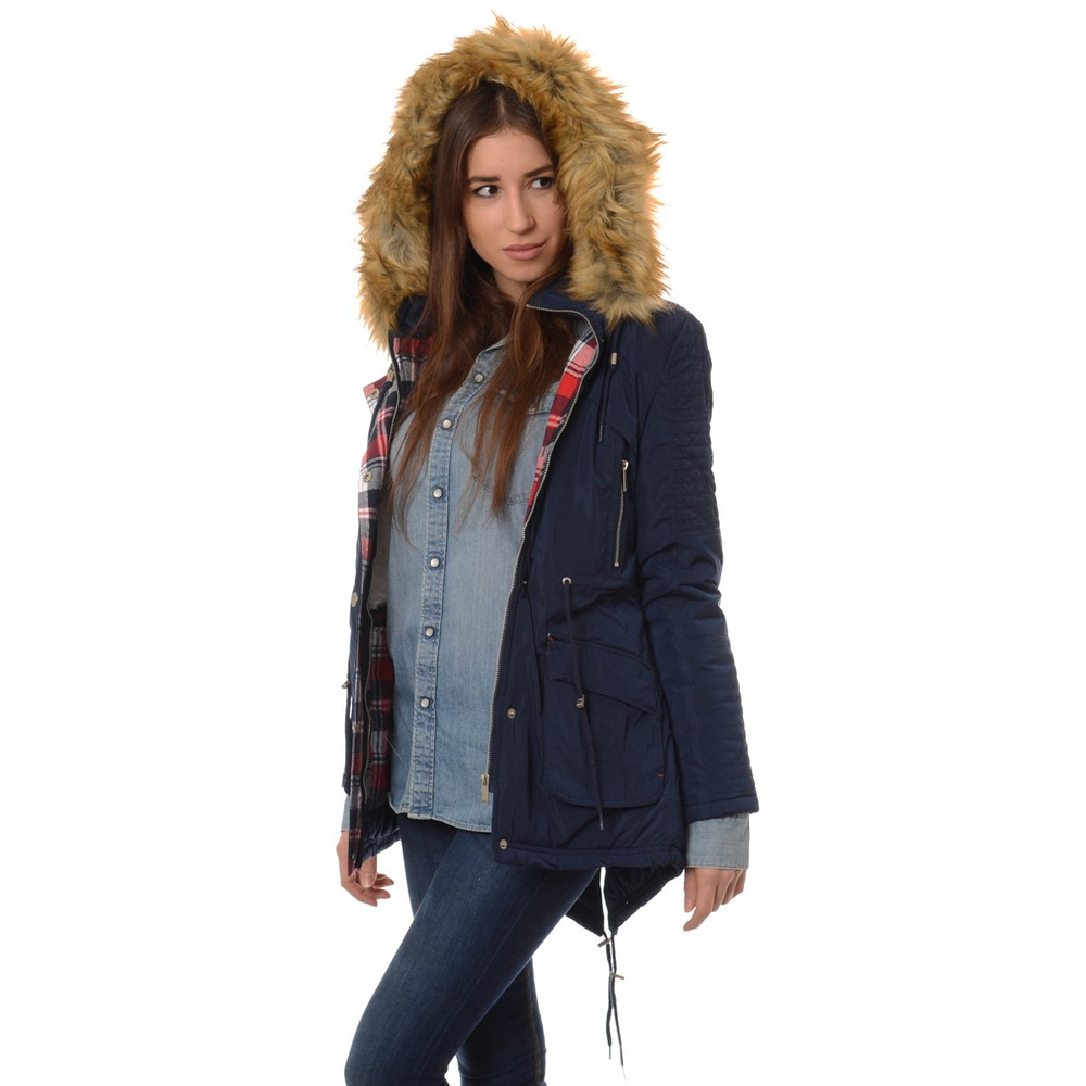 Parka Kurtka Zimowa Granatowa