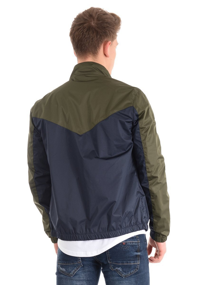 Męska Kurtka Wiosenna - Jesienna Wiatrówka Zielono- Granatowa