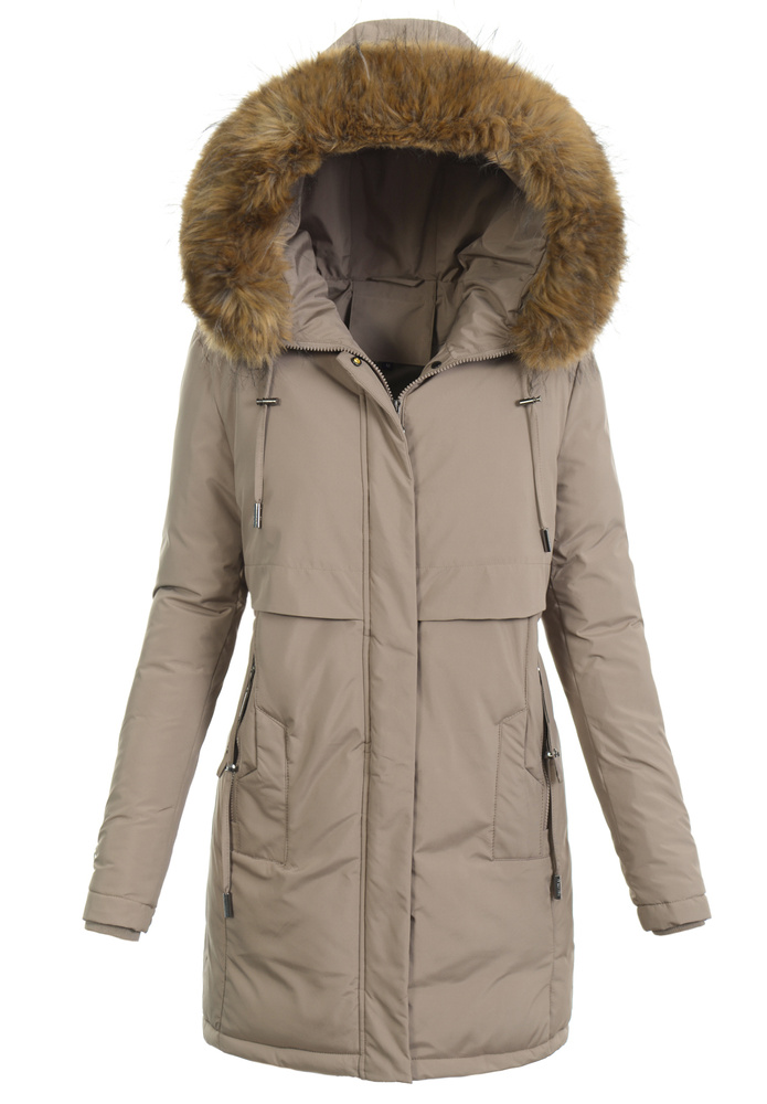 Damska Kurtka Zimowa Elwira Beżowa