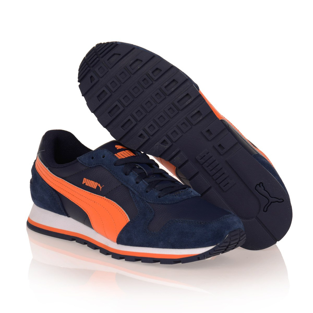 Męskie Buty Sportowe Puma ST Runner Peacoat Granatowo-Pomarańczowe