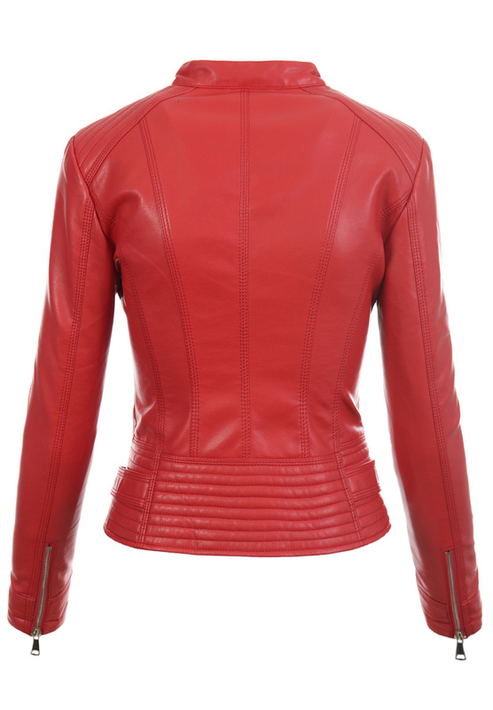 Damska Kurtka Ramoneska Karolina Czerwona