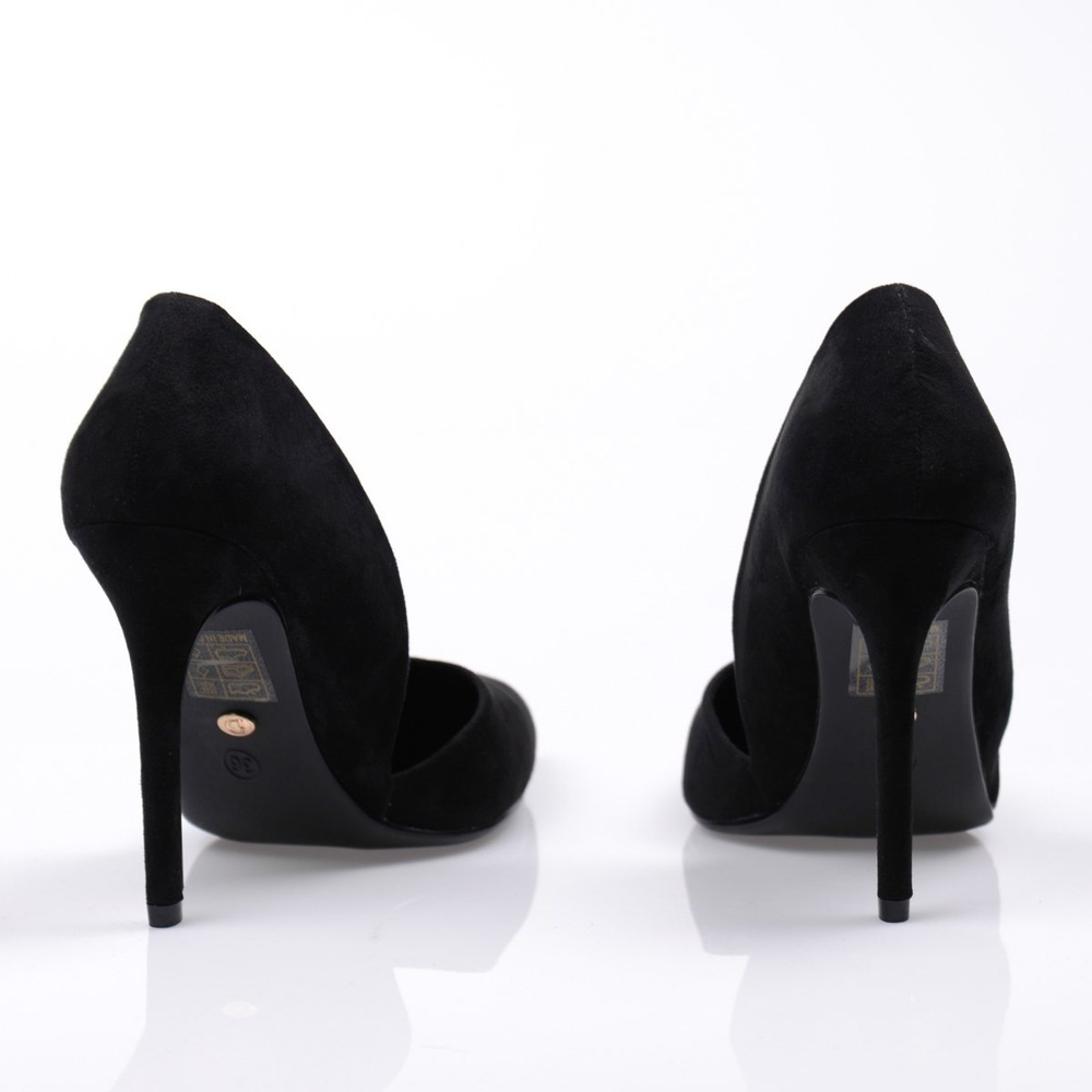 Asymetryczne Welurowe Szpilki Tola Czarne