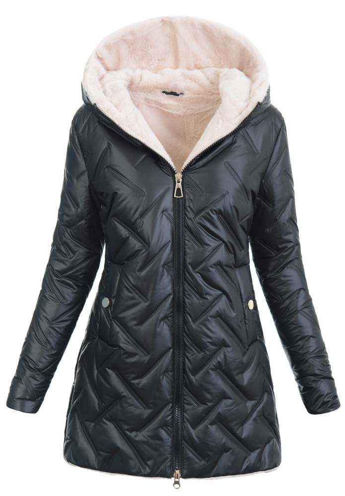 Damska Kurtka Zimowa Malina Czarna