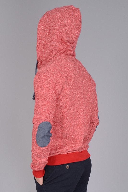 Męska Bluza z Kapturem Melanż Czerwona