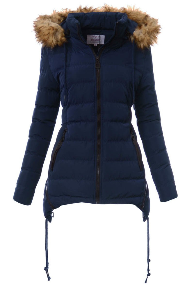 Damska Zimowa Kurtka Ortalionowa Granatowa