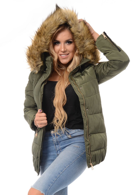 Damska Zimowa Kurtka Ortalionowa Renata Zielona