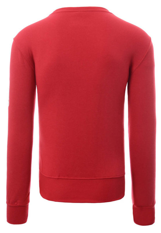 Męska Bluza Bez Kaptura Czerwona
