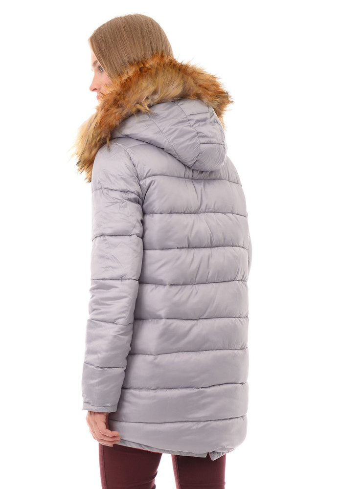 Dwustronna Zimowa Kurtka Martyna Czerwono Szara