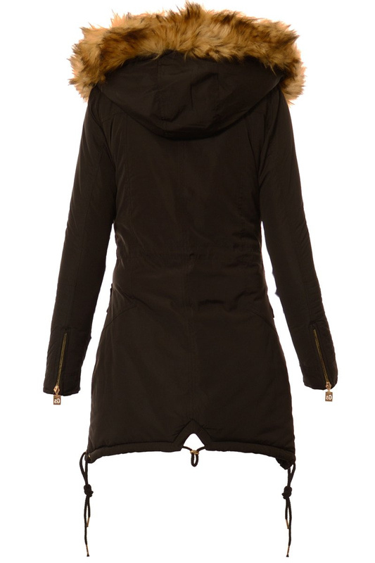 Damska Kurtka Parka Zimowa  Czarna