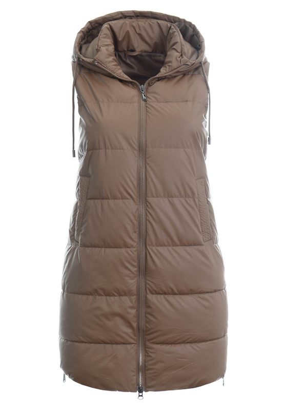 Damska Kamizelka Bezrękawnik Aleksa Brązowy