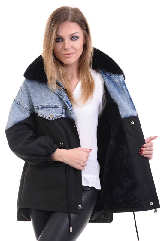 Damska Wiosenna Kurtka Oversize Melania Jeansowa