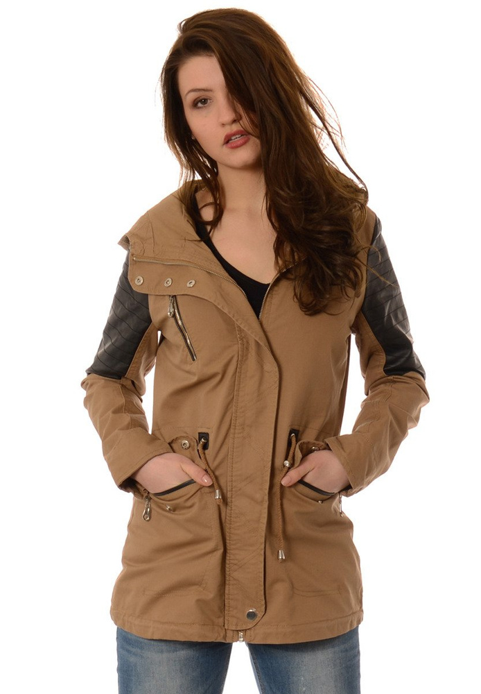 Damska Kurtka Parka Przejściowa Clarisse Beżowa