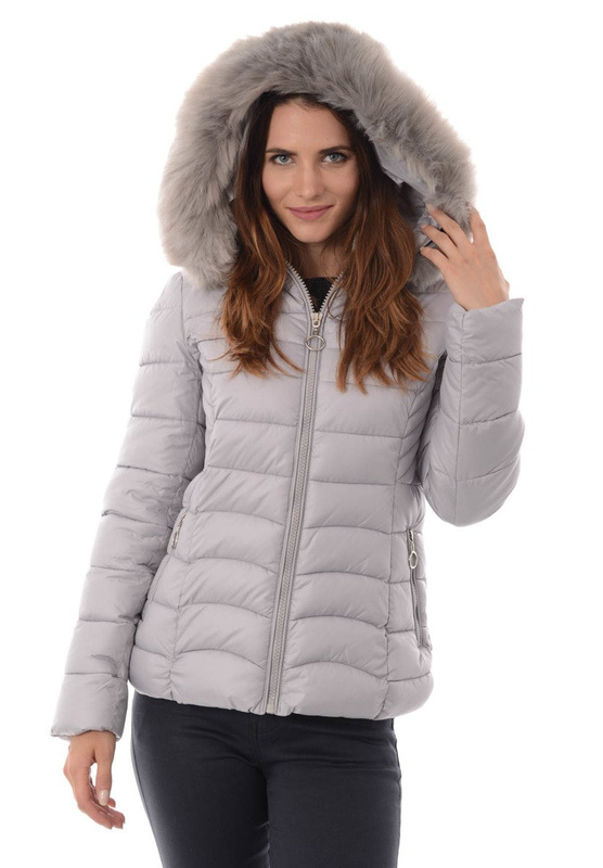 Damska Zimowa Kurtka Ortalionowa Daria Szara