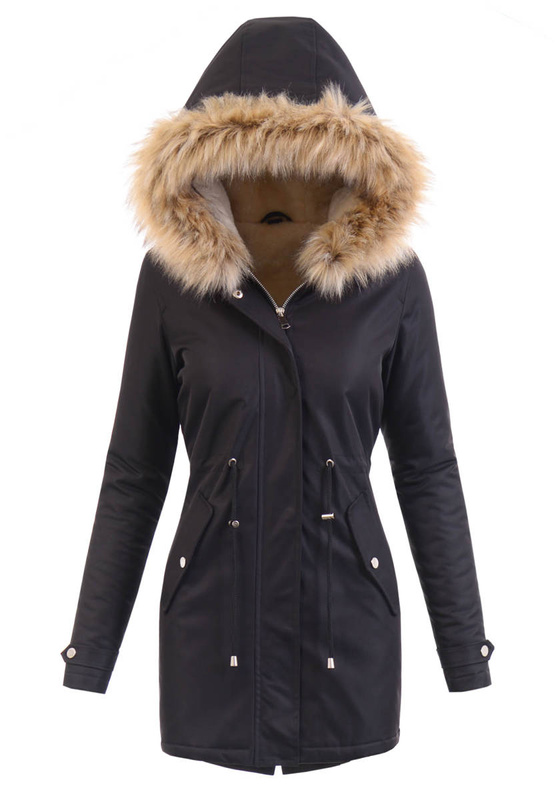 Damska Kurtka Zimowa Parka Aleksandra Czarna
