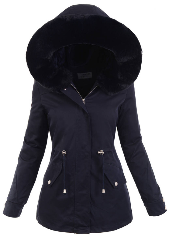 Damska Kurtka Parka Angelika Ciemno Granatowa