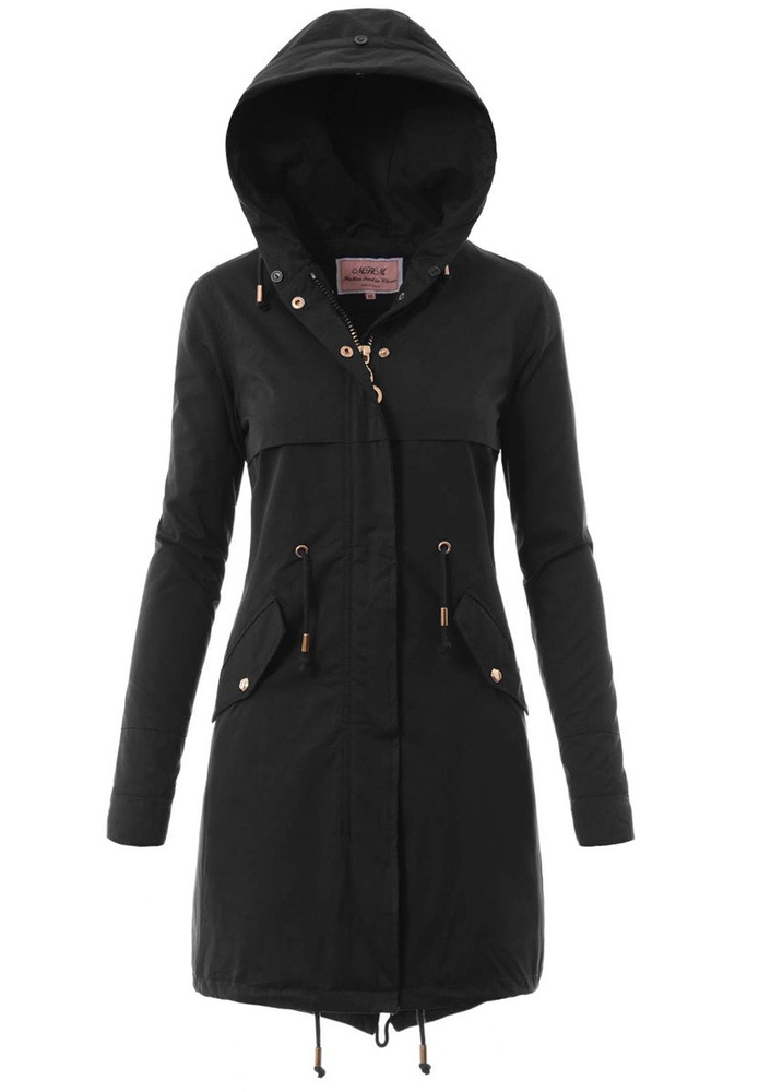 Damska Kurtka Parka Zimowa 2w1 Czarna