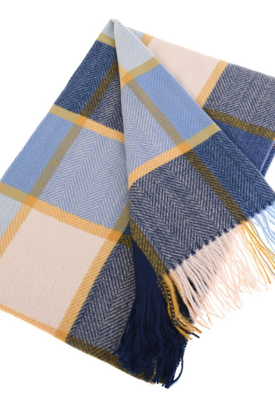 Szal Damski Żółto-Niebieski