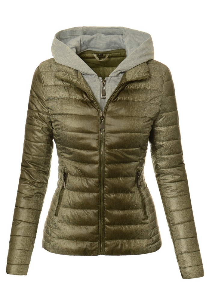 Damska Jesienna Wiosenna Kurtka Ortalionowa Elma Zielona