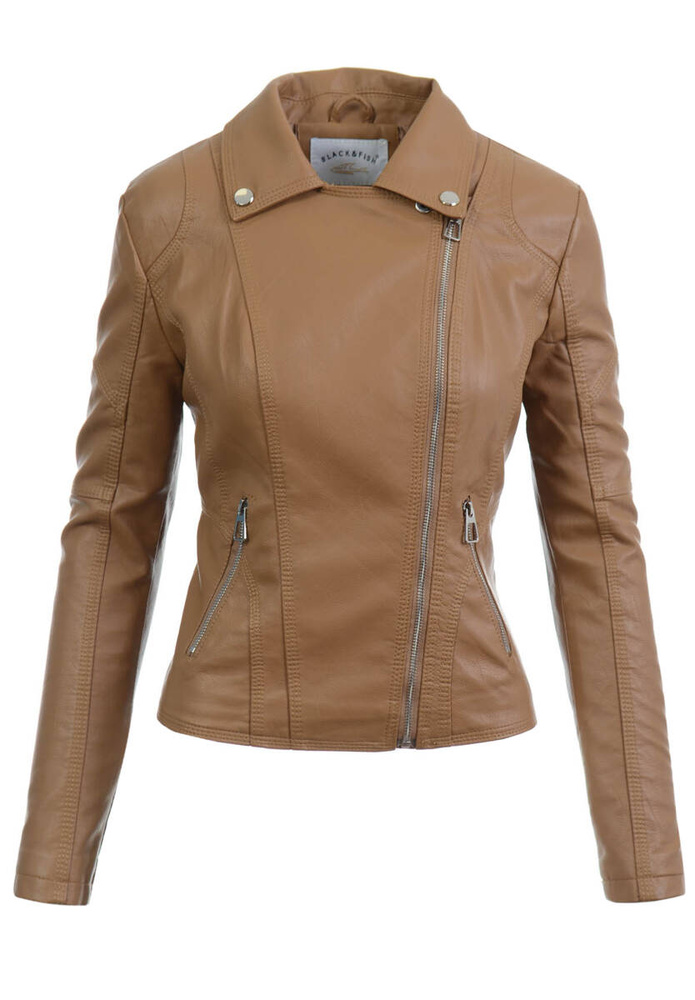 Damska Kurtka Ramoneska Zoya Jasno Brązowa