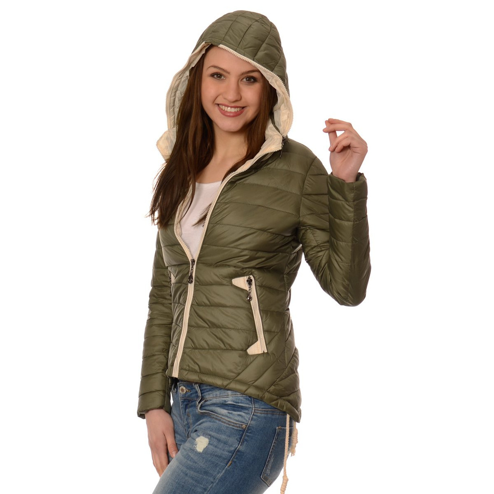 Damska Wiosenna Kurtka Ortalionowa Zielona