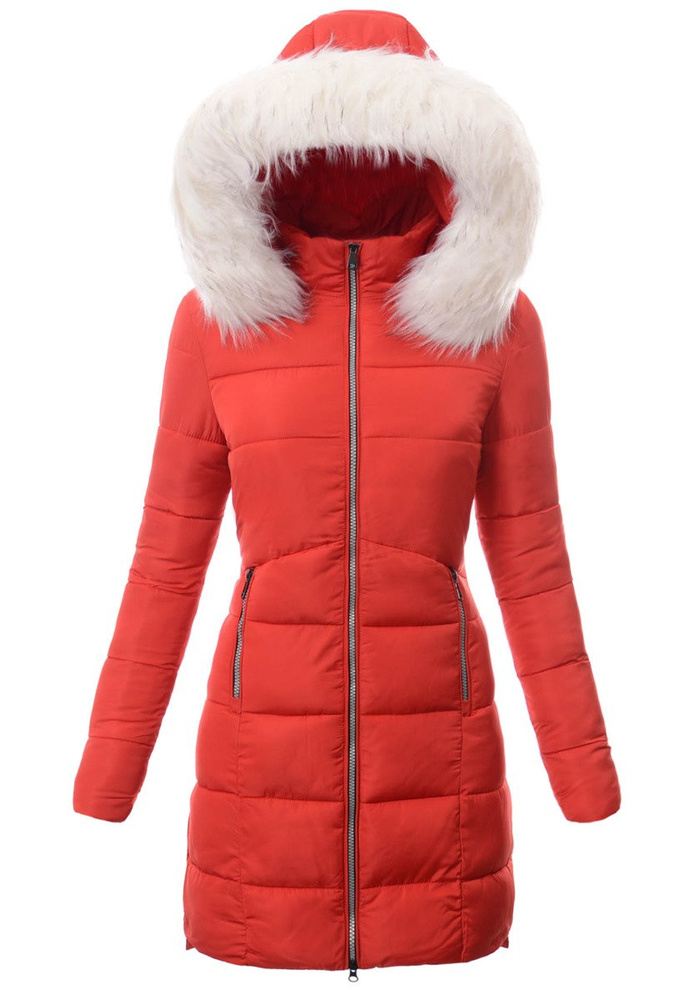 Damska Zimowa Kurtka Ortalionowa Magda Czerwona