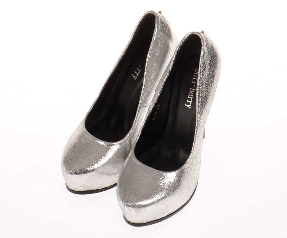 Czółenka Szpilki Platwormy Ćwieki Srebrne