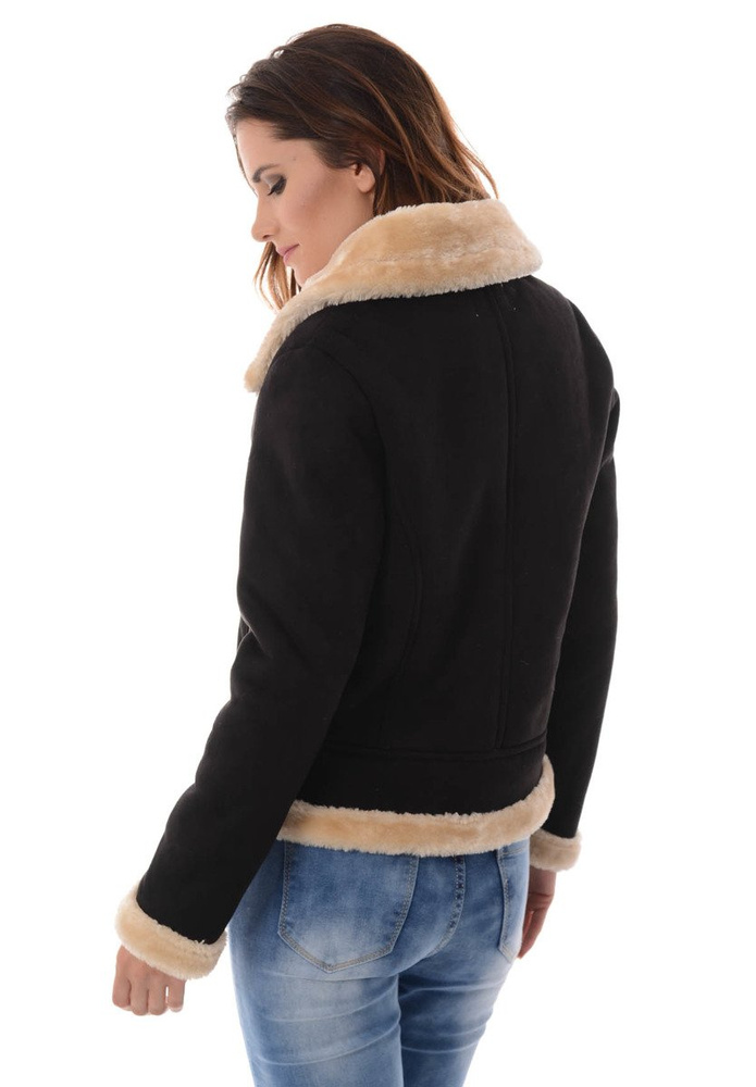 Damska Zimowa Kurtka Kożuszek Aurora Czarna